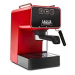 Gaggia Espresso Evolution Manual Coffee Machine and Cappuccino Maker with Milk Frother, Lava Red
