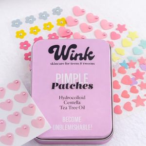 Wink Hydrocolloid Pimple Patches, 120-Count (Exclusive Gem/Bling Acne Stickers) Gentle Tea Tree & Centella For Face Skincare - Star, Heart, Flower And Cloud Shapes, Teen Tween Girl Facial Treatment