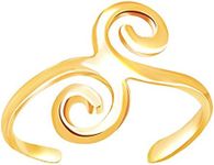 Jewelry Affairs 14K Yellow Gold Swirl Design Cuff Style Adjustable Toe Ring