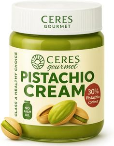 Ceres Gourmet Pistachio Cream Spread, 7 oz, 30% Real Pistachio Butter for Dubai Chocolate Bar Kit, Premium Crema de Pistacho, Smooth Gluten-Free No Palm Oil Pistacchiosa for Desserts & Breakfast