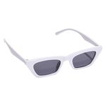 Haute Sauce White Rectangular Sunglasses for Women | White Frame and Black Lens | Goggles, Shades, Eyewear, Chasma, Glares for women | accessories for women | Cool, Funky, Stylish ladies sunnies