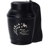 LINES ARTE Butterfly urn, 5.7 Inch Engraved Black Medium Urns for Human Ashes Adult Female Mom/Male/Mother/Women/Sister/Grandma, Decorative Urns for Mom Ashes