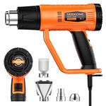 SEEKONE Heat Gun 1800W Fast Heating Heavy Duty Hot Air Gun Kit with 752℉&1112℉（400℃-600℃）Dual-Temperature Settings with 4 Nozzles for Crafts, Shrinking PVC, Stripping Paint