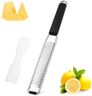 Diboniur Râpe Fromage, Zesteur pour Agrumes Parmesan Gingembre Chocolat, Râpe Alimentaire en Acier Inoxydable, avec Couvercle de Protection et Brosse de Nettoyage, Argenté