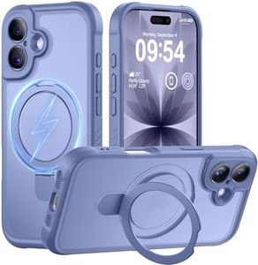 MOCCA Design for iPhone 17 Case, Compatible with Magsafe [Premium Invisible Magnetic Ring Stand] [Military Drop Protection] Full Camera Guard Translucent Matte Slim Phone Cover 6.3",Lavender Grey