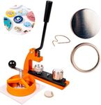eBadges 25mm Badge Maker Kit with 250 Badge Button Blanks | Metal Button Press, Badge Machine with Circle Cutter | Interchangeable Dies 25, 38, 45, 77mm | DIY Crafts & Custom Designs