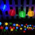 Bawoo Solar String Lights Outdoor Garden, 20ft 30 LED Fairy Lights,Solar Garden Lanterns for Patio Wedding Lawn Yard Fence,IP65 Waterproof (Colourful)