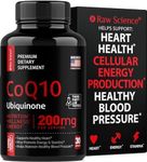 CoQ10 200mg Antioxidants Supplement - Co Q 10 Supplement for Heart Health & Brain Support - High Absorption CQ10 Ubiquinone Mitochondrial Supplements - Extra Strength Coenzyme Q10 200mg - 30 Capsules