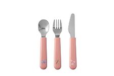 Mepal – Children’s Cutlery 3-Piece Set Mepal Mio – Children's Flatware – Child-Friendly Utensils from 12 Months - Including Knife, Fork & Spoon – Set of 3 - Flowers & Butterflies