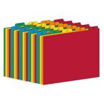 25 Alphabet Dividers – Letter Size File Dividers, Heavyweight Manila Guides A-Z Dividers, 5 Assorted Colors, 1/5 Cut Tab Positions File Cabinet Dividers and Desk Organizer