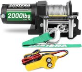 Zostera 2000lb Winch for ATV,Small Electric Winch 12V with Steel Cable,ATV Winch with Wired Manual Remote Control Switch,IP65 Waterproof,with Mounting Plate,with Roller Fairlead&Hook