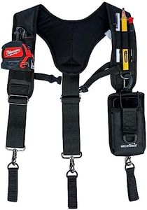MELOTOUGH Tool Belt Suspenders Work Belt Suspenders for Men Big and Tall Construction Bag Suspenders Padded Work belt Suspenders for Carpenter/Electrician/Roofing/Farmer work(Y Back, Black, Large