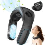 Favoreal Foldable Neck Cooler Neck Fan 3 Settings Portable USB Rechargeable Personal Cooling Device Wearable Neck-hanging Air Conditioner Summer Outdoor Fan (Black)