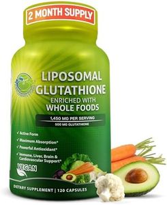 Liposomal Glutathione 500mg - Reduced Glutathione Supplement with Organic Whole Foods for Enhanced Absorption - Master Antioxidant & Detoxifier - Immune & Cardiovascular Support - 2 Month Supply