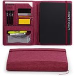 Folio Cover for Rocketbook Everlast Fusion - Letter Size, Multi Organizer with Pen Loop, Business Card Holder, Zipper Pocket Support Mini Size Rocketbook, Waterproof Fabric, 11 x 9 inch, Fuchsia