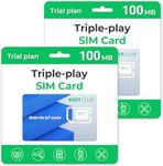 (2 Pack) EIOTCLUB Triple Play Data SIM Card -Support USA 4G Coverage Network for Cellular Security Camera Hunting Camera 4G Router (No Phone Number, 3 in 1 Size)