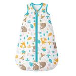 Mosebears Sleep Sack Baby Winter Wearable Blanket with 2-Way Zipper,2.5 TOG Cotton Sleep Sack Unisex (Animal World, 6-12 Months)