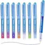 EYEYE Disposable Fountain Pens Medium Point, 8 Pack Assorted Colors, Stainless Steel Nib, Pens Smooth Writing for Sketching, Journaling, Calligraphy, Doodling and Gifts
