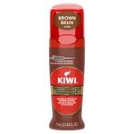 KIWI Instant Shine & Protect Liquid Shoe Polish, Brown, 1 Bottle with Sponge Applicator, 2.5 oz