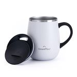 GRANDTIES 16oz Insulated Coffee Mug with Sliding Lid Pearl