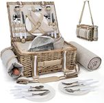 31Pcs Picnic Basket Set for 4 with 