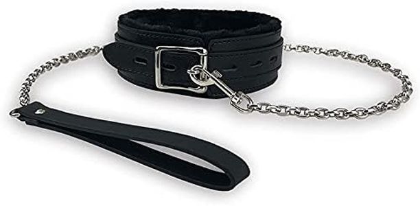 Gothic Plush Leather Collars Choker with Chain Detachable Leash Rope Small Pet Collar Black