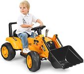 Costzon Ride on Car, Excavator Toy w/Front Loader, Horn, Forward/Backward, Controllable Digging Bucket, Digger, 6V Battery Powered Electric Vehicle Construction Tractor, Electric Car for Kids