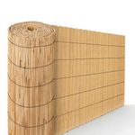 BLADO Reed Fence 1.2m x 3m - Natural Bamboo Privacy Screen, 8-10mm Thick Garden and Balcony Screening for Outdoor Wind and Sun Protection, Natural Roll Privacy Border Fence Panels for Outdoor Space