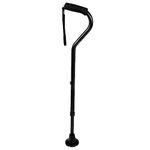 KMINA - Offset Handle Walking Cane, Heavy Duty Walking Cane, Extendable Offset Walking Canes, Adjustable Aluminum Walking Canes, Canne de Marche, Non Slip Walking Cane Black - Made in Europe