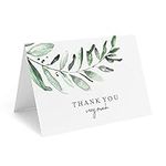 Bliss Collections Thank You Cards - Cards for Weddings, Receptions, Bridal Showers, Baby Showers, Graduations, Special (Rustic Greenery - 25 pieces)