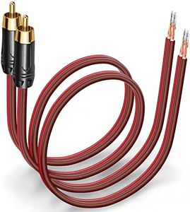 Yuchenfeng RCA to Bare Wire Speaker Cable 14AWG OFC for Direct Connect Speakers (RCA to Bare 2FT 2-PCS)