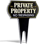 Signs Authority Ultra Reflective Metal Yard Sign Private Property no trespassing Sign, Protect Your Home, Safety and Privacy Warning Sign 15 inches high by 12 inches Wide