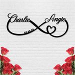 Personalized Custom Infinity Heart Sign, Metal Infinity Sign, Infinity Heart Wall Decor, Custom Name Signs, Romantic Home Decor For Anniversary Or As Valentines Day Decoration (Love Sign 3)