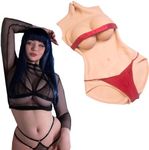 GraziaCDS Silicone Bodysuit Fake Boobs Swimming Suit Style D Cup for Transgender Crossdressers Drag Queen Silicone Filled