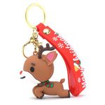 Daiyamondo Upgrade your key game With Elegant Anime 3D rubber Key rings Featuring A long Bow Suitable For Car | Bike Key rings | Gifts | Novelty | Bag Charm| (Santa Cute Dear)