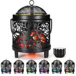 Wax Melt Warmer, Halloween Candle Wax Warmer, Colorful 4-in-1 Fireplace Wax Warmer, Full Metal Electric Wax Melter, Oil Burner, for Home Office Bedroom Camping Gifts & Decor (Ghost/Pumpkin)