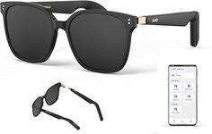 GetD Smart Sunglasses, Cateye Polarized Lens Bluetooth Glasses for Women and Men with Speaker, Music Glasses AI Translator, 11H Battery Life, Voice Control, Smart Eyewear for Travel Driving Meeting
