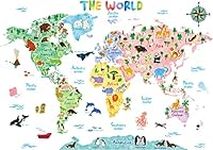 DECOWALL BS-1615S Animal World Map 