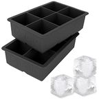 Tovolo 81-21778 King Cube Ice Trays, Charcoal-Set of 2, Silicone