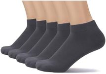 SERISIMPLE Thin Viscose Bamboo Low Cut Ankle Socks Men Thin Breathable Sock Comfort Cool Softy Sock 5 Paris(US, Alpha, X-Large, Regular, Regular, Dark grey)