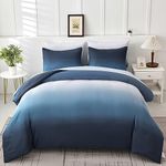 Gradient Blue and White Duvet Cover