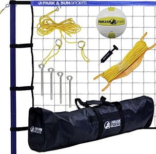 Park & Sun Sports Spiker Sport: Portable Outdoor Volleyball Net System, Blue, 32L x 3H feet