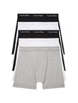 Calvin Klein Men's Cotton Stretch 5-Pack Boxer Brief, 2 Black, 2 White, 1 Grey Heather, Medium