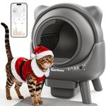Cavrtbany Automatic Litter Box, Self Cleaning Litter Box, Cat Litter Robot for Multiple Cats, with Smart APP Control and Health Monitoring, Safety Protection, with Trash Bags, Grey