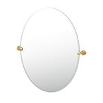 Gatco 4239LG Latitude II Oval Mirror Brushed Brass, 32 H x 28.5 W