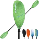 WONITAGO Kayak Paddles Carbon Fiber Shaft Paddle with Nylon Blades, Floating Adjustable Kayaking Oars, 3 Piece, 230-250 cm/90-98 Inches Grassland Green