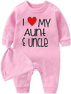 culbutomind Babysuit Outfit Set Baby Loves Rock Stampa Manica Lunga Abbigliamento Neonato Vestiti Del Bambino, Zia e zio rosa, 6 mesi