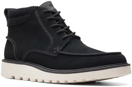 Clarks Men's Barnes Mid Oxford Boot, Black Suede, 8