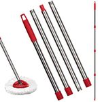 Spin Mop Replacement Handle - Mop Stick Compatible with EasyWring Spin Mop, 4-Section 30" to 58" Mop Handle Replacement Stick for Cleaning Floor(Wine Red, Mop Head&Base not Included)