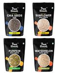 True Elements Healthy Raw Seeds Combo Pack (150g*4) - Seeds for Eating Combo | Chia Seeds, Pumpkin Seeds, Watermelon Seeds & Sunflower Seeds | Healthy Snacking | Seeds for Weight Management